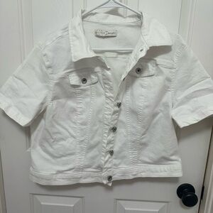 1946 Denim White Short-Sleeve Jean Jacket - Womens size medium